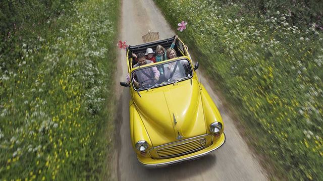 The Extra Mile family driving country lane